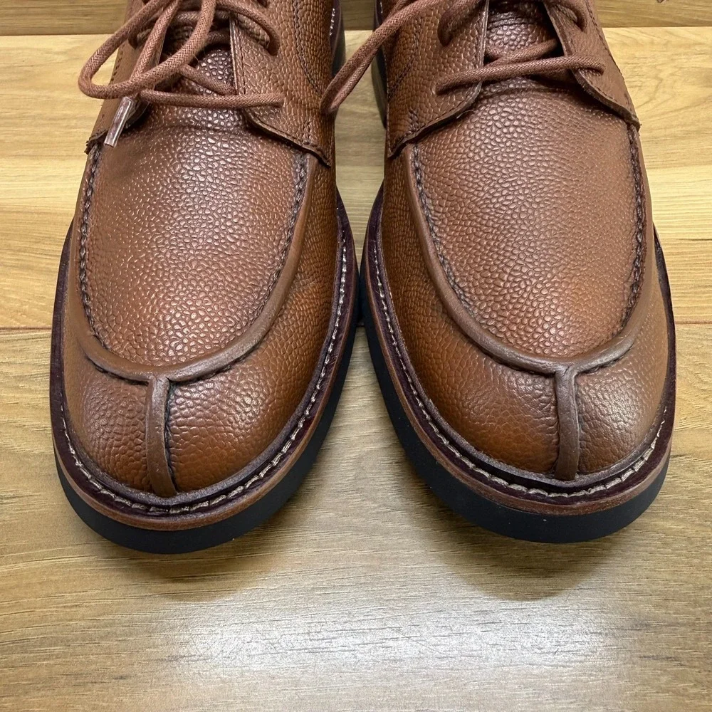 Clarks Whitman Lace Up Oxfords Mens 7.5‎ Brown Textured Leather Split Toe Derby
